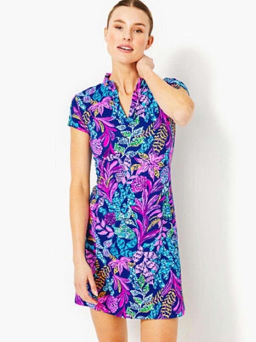 Caicos Dress UPF 50+ in Aegean Navy Calypso Coast, Sz XL